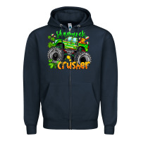Navy Shamrock Crusher Zipper Hoodie - CowhideDigitalArt