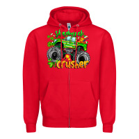 Red Shamrock Crusher Zipper Hoodie - CowhideDigitalArt