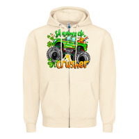 Sandshell Shamrock Crusher Zipper Hoodie - CowhideDigitalArt