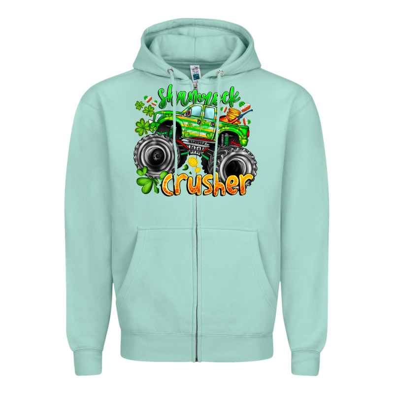Shamrock Crusher Zipper Hoodie by CowhideDigitalArt | Teevron