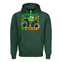 Sports Green Shamrock Crusher Zipper Hoodie - CowhideDigitalArt