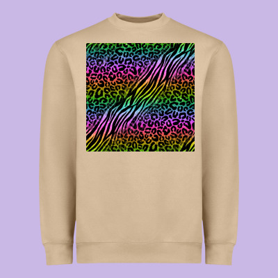 Neon Glitter Safari Seamless Pattern Heavyweight Sweatshirt Designed By Bundleandbundleshop