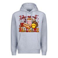 Heather Grey take me out to the ball game softball Premium Hoodie - Jasminsmagicworld