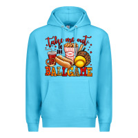 Ocean Blue take me out to the ball game softball Premium Hoodie - Jasminsmagicworld