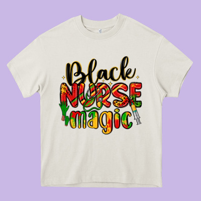 Black Nurse Magic Heavy Core Tee Designed By Lillyallendesigns