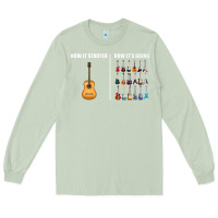 Matcha Guitars How it Started How It's Going Guitar Players Funny Long Sleeve Tee - minhPixels