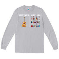 Moon Dust Guitars How it Started How It's Going Guitar Players Funny Long Sleeve Tee - minhPixels