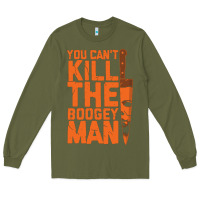Army Green oogeyman halloween horror distressed quote orange Long Sleeve Tee - minhPixels