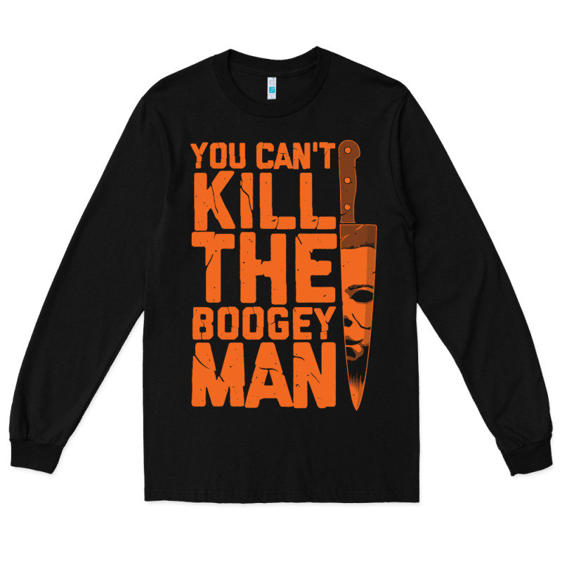 Oogeyman Halloween Horror Distressed Quote Orange Long Sleeve Tee by minhPixels | Teevron