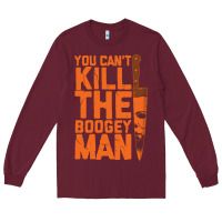 Burgundy oogeyman halloween horror distressed quote orange Long Sleeve Tee - minhPixels