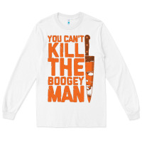 White oogeyman halloween horror distressed quote orange Long Sleeve Tee - minhPixels