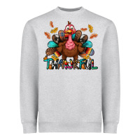 Heather Grey Thankful Heavyweight Sweatshirt - BundleAndBundleShop