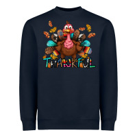 Navy Thankful Heavyweight Sweatshirt - BundleAndBundleShop