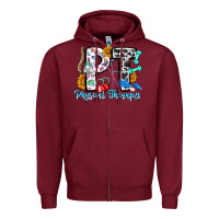 Burgundy pt therapy Zipper Hoodie - CowhideDigitalArt