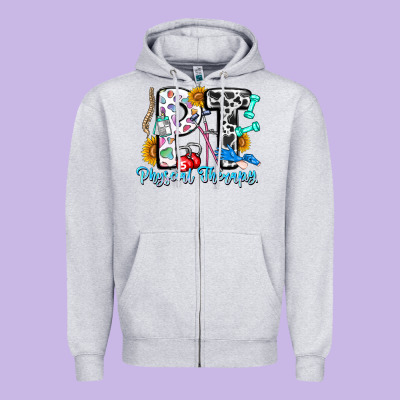 Pt Therapy Zipper Hoodie Designed By Cowhidedigitalart