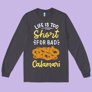 Calamari Squid Seafood Long Sleeve Tee Designed By Minhpixels