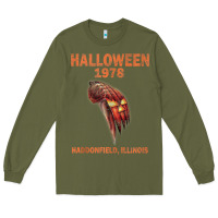 Army Green Halloween 1978 Holiday Spooky Myers Pumpkin Haddonfield Long Sleeve Tee - minhPixels
