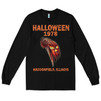 Black Halloween 1978 Holiday Spooky Myers Pumpkin Haddonfield Long Sleeve Tee - minhPixels
