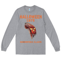Heather Grey Halloween 1978 Holiday Spooky Myers Pumpkin Haddonfield Long Sleeve Tee - minhPixels