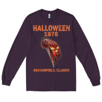 Plum Halloween 1978 Holiday Spooky Myers Pumpkin Haddonfield Long Sleeve Tee - minhPixels