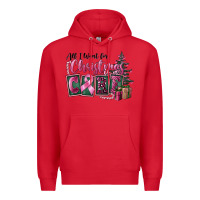 Red all i want for christmas is cure Premium Hoodie - FaDigitalArtStudio