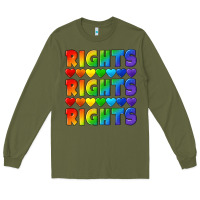 Army Green Rights rights rights pride Long Sleeve Tee - CowGirlArtShop