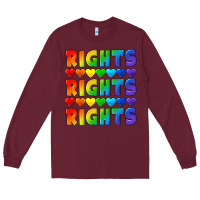 Burgundy Rights rights rights pride Long Sleeve Tee - CowGirlArtShop