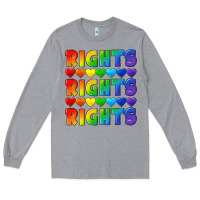 Heather Grey Rights rights rights pride Long Sleeve Tee - CowGirlArtShop