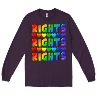 Plum Rights rights rights pride Long Sleeve Tee - CowGirlArtShop