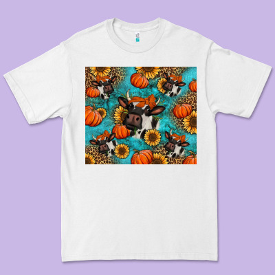 Autumn Pumpkins Holstein Cow Premium Tee Designed By Jasminsmagicworld