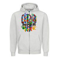 Dove Grey aba therapist Zipper Hoodie - CowhideDigitalArt