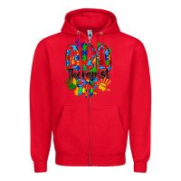 Red aba therapist Zipper Hoodie - CowhideDigitalArt