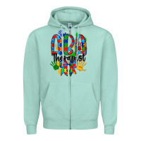 Seafoam aba therapist Zipper Hoodie - CowhideDigitalArt