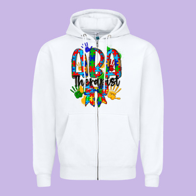 Aba Therapist Zipper Hoodie Designed By Cowhidedigitalart