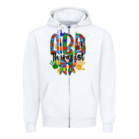 White aba therapist Zipper Hoodie - CowhideDigitalArt