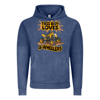 Vintage Denim Kids Atv Outfit 4 Wheeler Mudding Gift- Boys Four Wheeler Vintage Hoodie - minhPixels