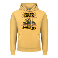 Vintage Mustard Kids Atv Outfit 4 Wheeler Mudding Gift- Boys Four Wheeler Vintage Hoodie - minhPixels