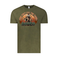 Vintage Olive And they call the thing rodeo bull bullfighter Vintage Tee - HowdyJamesFarm