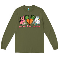 Army Green Peace love Easter Day Long Sleeve Tee - HowdyJamesFarm