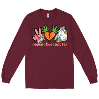 Burgundy Peace love Easter Day Long Sleeve Tee - HowdyJamesFarm