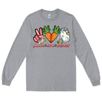Heather Grey Peace love Easter Day Long Sleeve Tee - HowdyJamesFarm