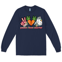 Navy Peace love Easter Day Long Sleeve Tee - HowdyJamesFarm