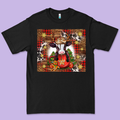 Christmas Baby Cow Hot Cocoa Premium Tee Designed By Jasminsmagicworld