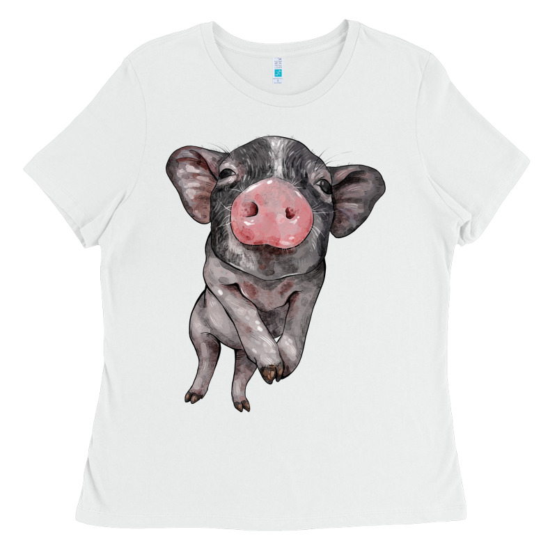 Baby Pig Ladies Tee by BarkalooDesign | Teevron