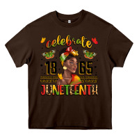 Chocolate Brown celebrate 1865 juneteenth with black woman Heavy Core Tee - LillyAllenDesigns