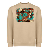 Mushroom aztec turquoise glitter cowhide  tooled leather ba Heavyweight Sweatshirt - FaDigitalArtStudio