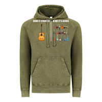 Vintage Olive Guitars How it Started How It's Going Guitar Players Funny Vintage Hoodie - minhPixels