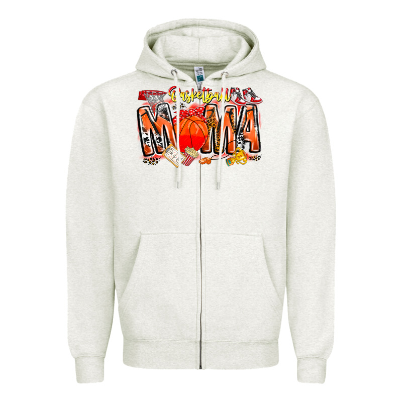 Basketball Mama Zipper Hoodie by CowhideDigitalArt | Teevron