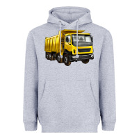 Heather Grey dump truck Heavyweight Hoodie - Artiststas