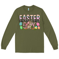 Army Green Easter Day with rabbit Long Sleeve Tee - HowdyJamesFarm